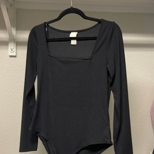 Black long sleeve bodysuit